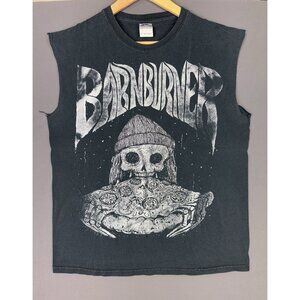 Vintage Y2K Barn Burner Stoner Metal Band Rare Medium Black Chopped Shirt